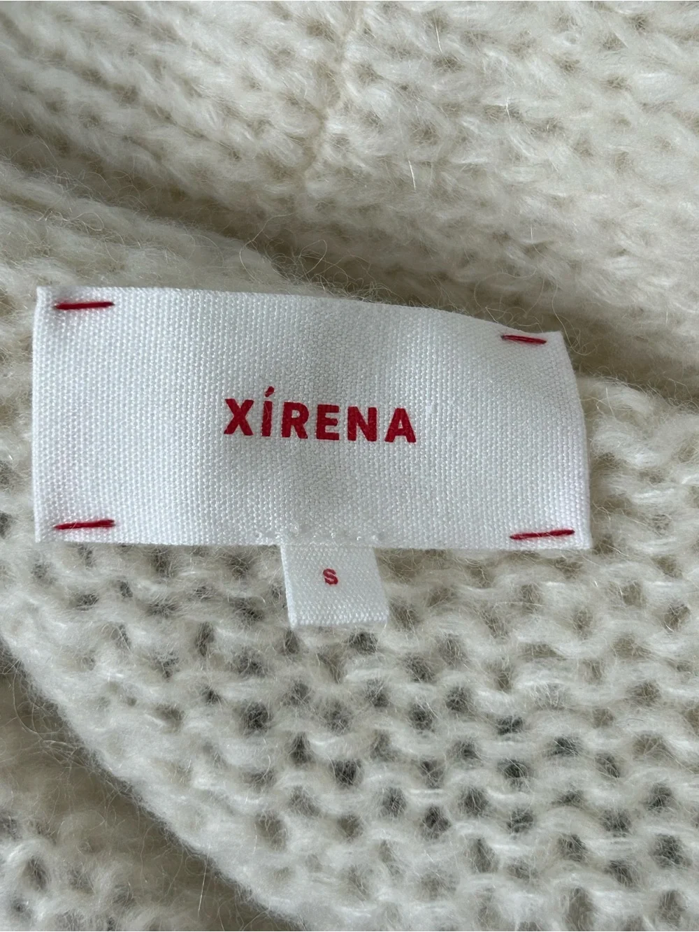 XIRENA Waylon Shawl Collar Fair Isle Alpaca Cardigan Ivory Small - Picture 6 of 12
